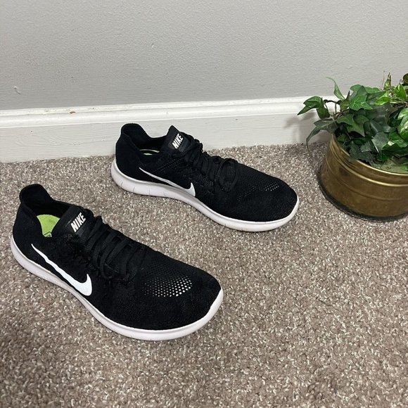 Nike Shoes - Nike Womens Free RN Flyknit Size 8.5 Black Athletic Running Sneakers Shoe